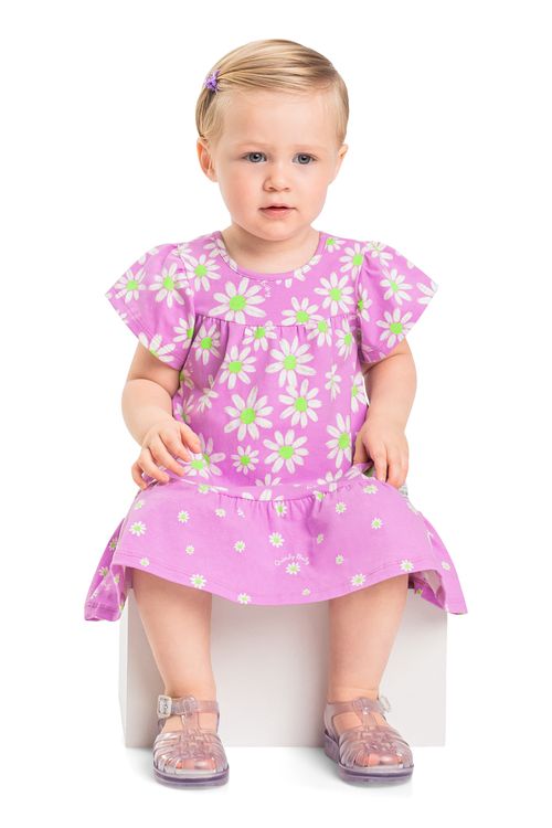 Vestido Floral Bebê Menina (Rosa) Quimby