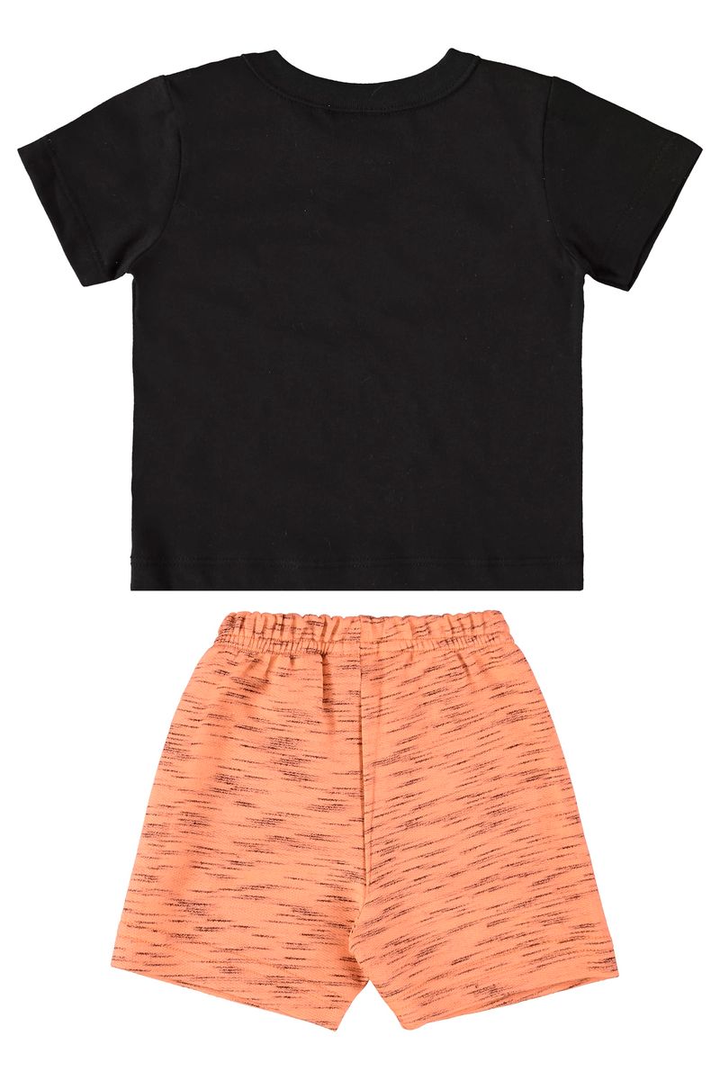 Conjunto-Camiseta-e-Bermuda-Infantil-Menino--Preto--Guloseima