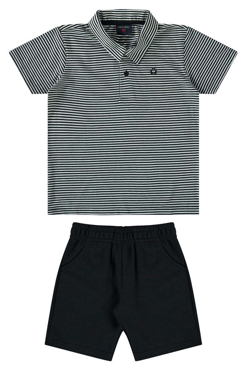 Conjunto-Polo-e-Bermuda-Infantil--Preto--Guloseima