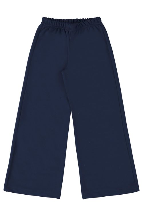 Calça Wide Leg Infantil Básica para Menina (Azul Marinho) Guloseima