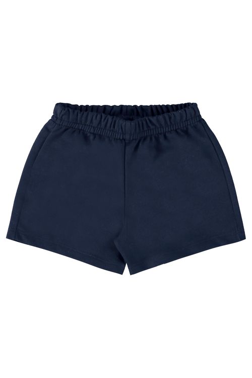 Shorts Básico Infantil em Moletom para Menina (Azul Marinho) Guloseima