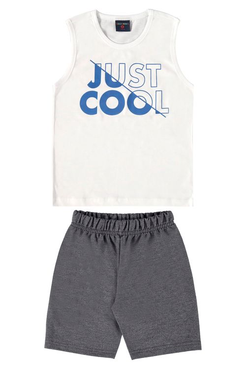 Conjunto Just Cool Infantil para Menino (Branco) Guloseima