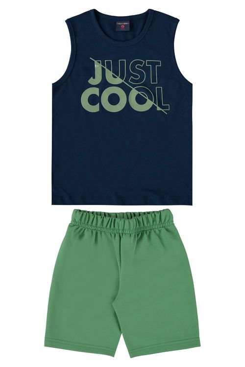 Conjunto Just Cool Infantil para Menino (Azul Marinho) Guloseima