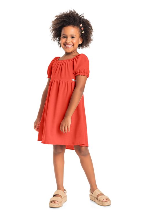 Vestido Bufante Infantil (Vermelho) Quimby