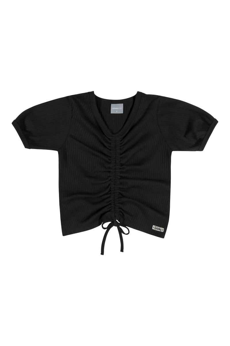 Blusa-Manga-Curta-Infantil-Menina--Preto--Quimby
