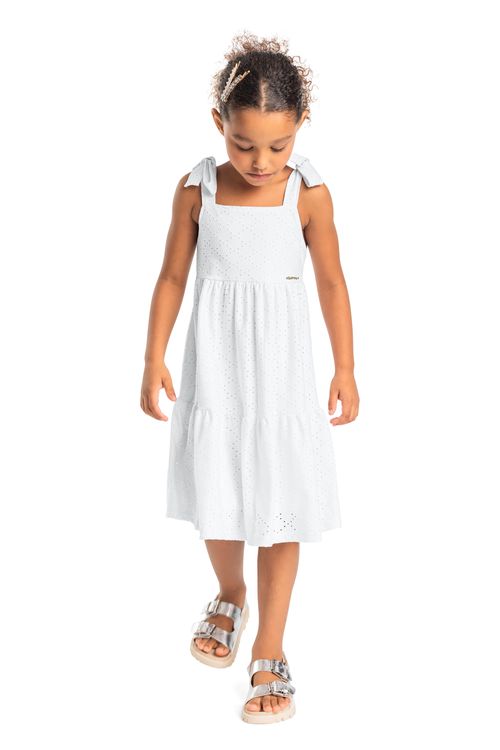 Vestido em Laise Infantil (Branco) Quimby