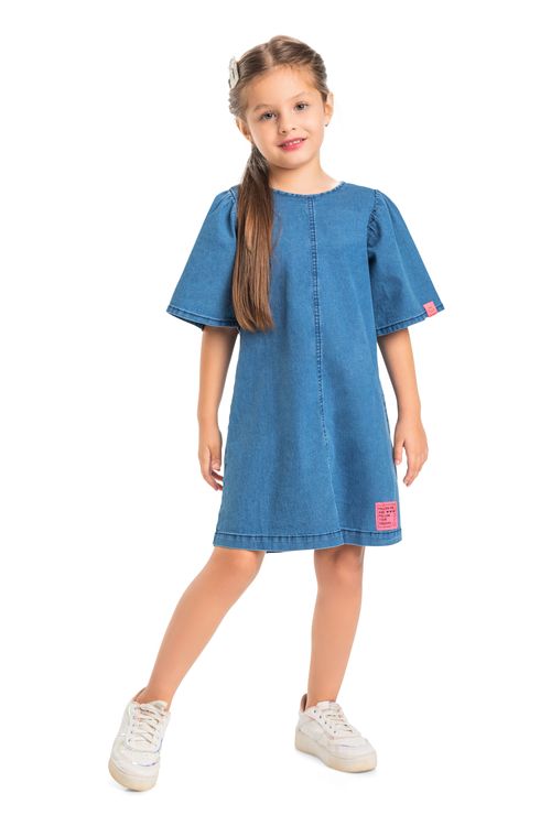 Vestido Jeans Infantil (Azul) Quimby