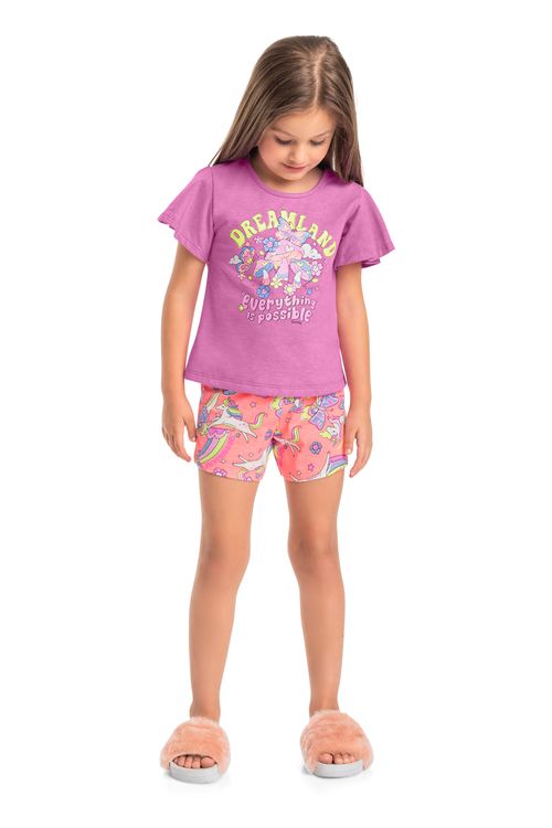 Pijama Infantil Dreamland para Meninas (Rosa) Quimby