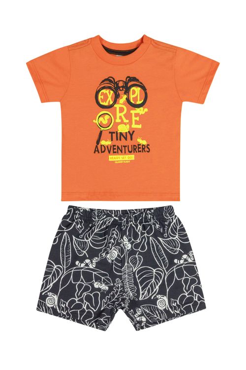 Conjunto Tiny Adventures para Bebê Menino (Laranja) Quimby