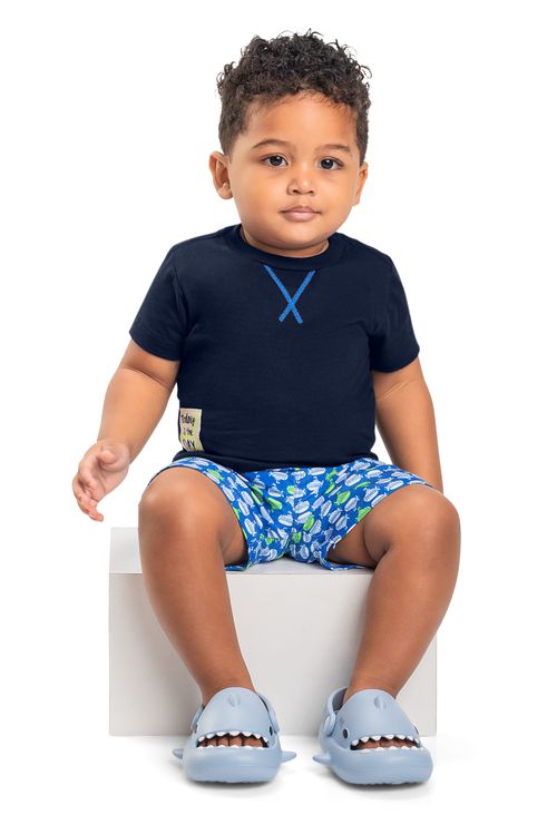 Conjunto Golden Hour para Bebê Menino (Azul Marinho) Quimby