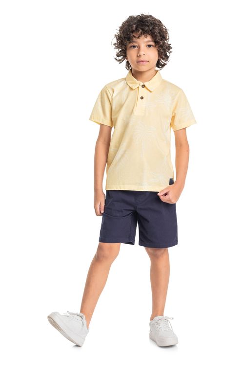 Polo Palm Paradise Infantil para Menino (Bege) Quimby