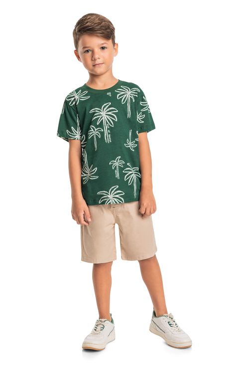 Conjunto Infantil Palm Paradise para Menino (Verde) Quimby