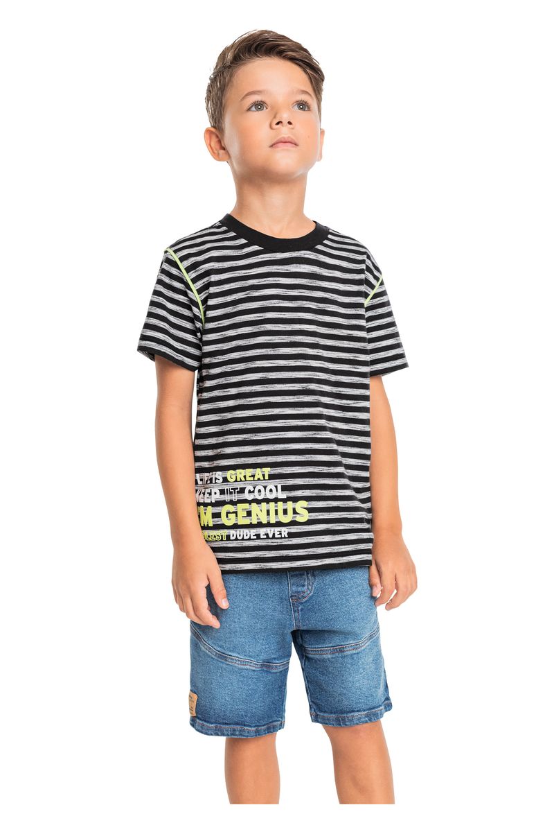 Camiseta-I-m-Genius-Infantil-Listrada--Preto--Quimby