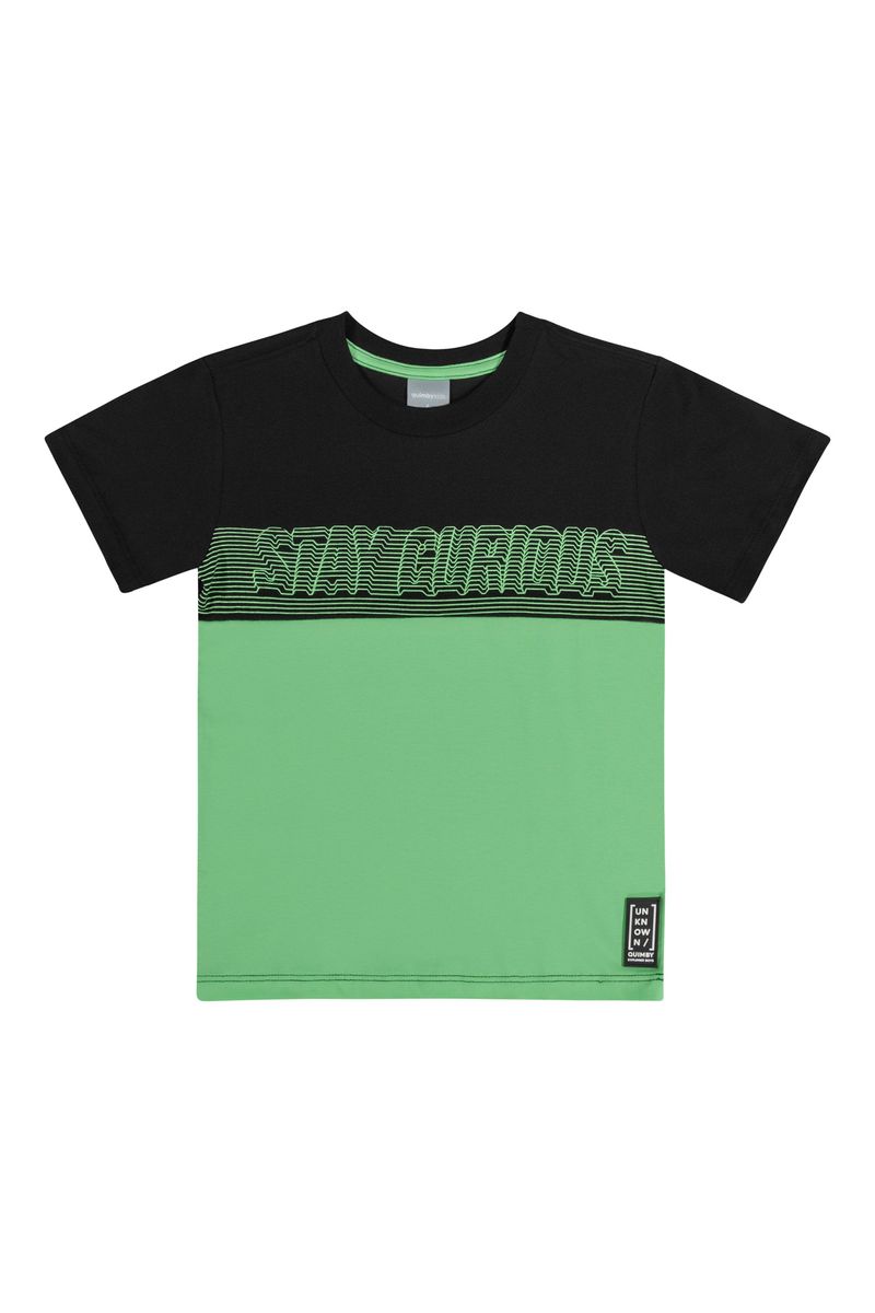 Camiseta-Stay-Curious-Infantil-em-Meia-Malha--Preto--Quimby