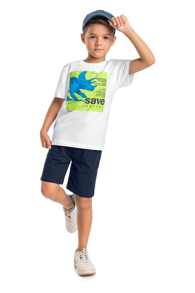 Camiseta-Save-Nature-Infantil-para-Menino--Branco--Quimby