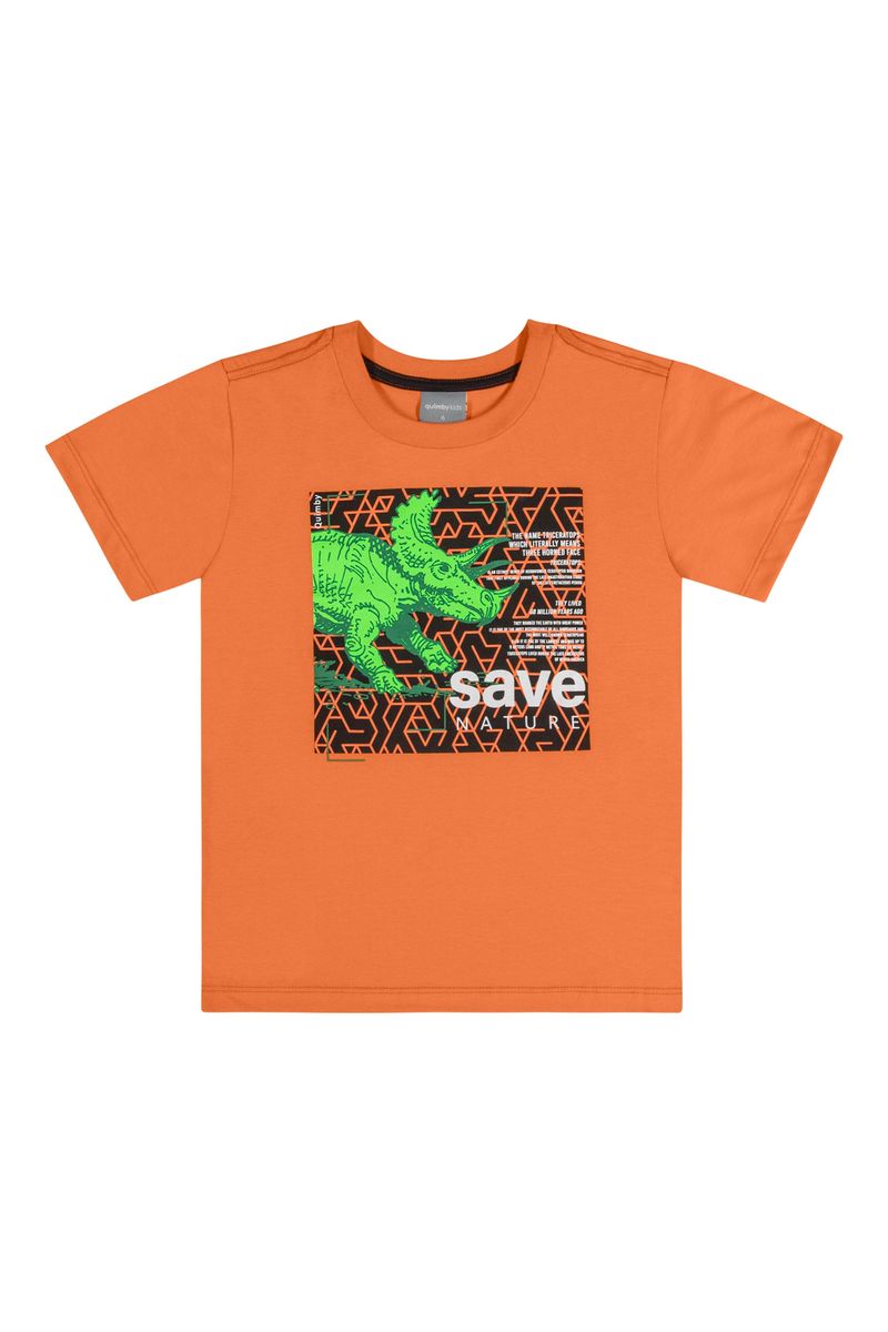 Camiseta-Save-Nature-Infantil-para-Menino--Laranja--Quimby
