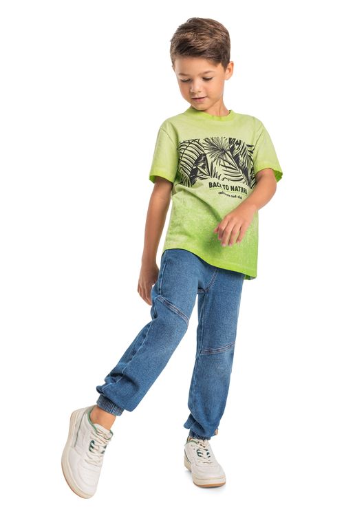 Camiseta Back to Nature Infantil para Menino (Verde) Quimby