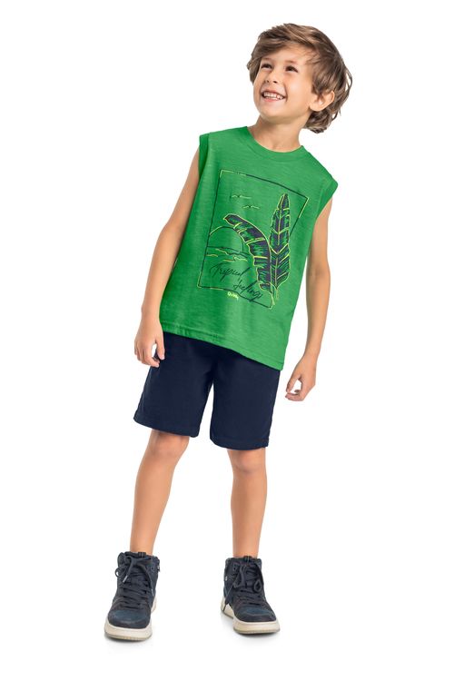 Regata Tropical Feeling Infantil para Menino (Verde) Quimby