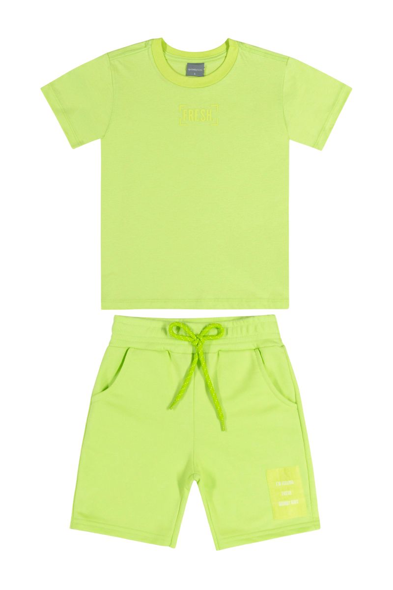 Conjunto-Camiseta-e-Bermuda-Unissex--Verde--Quimby