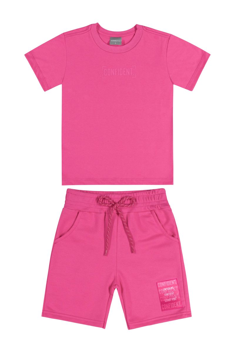 Conjunto-Camiseta-e-Bermuda-Unissex--Rosa--Quimby