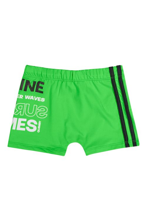 Sunga Boxer Lisa Infantil com Proteção FPS +50 (Verde) Quimby