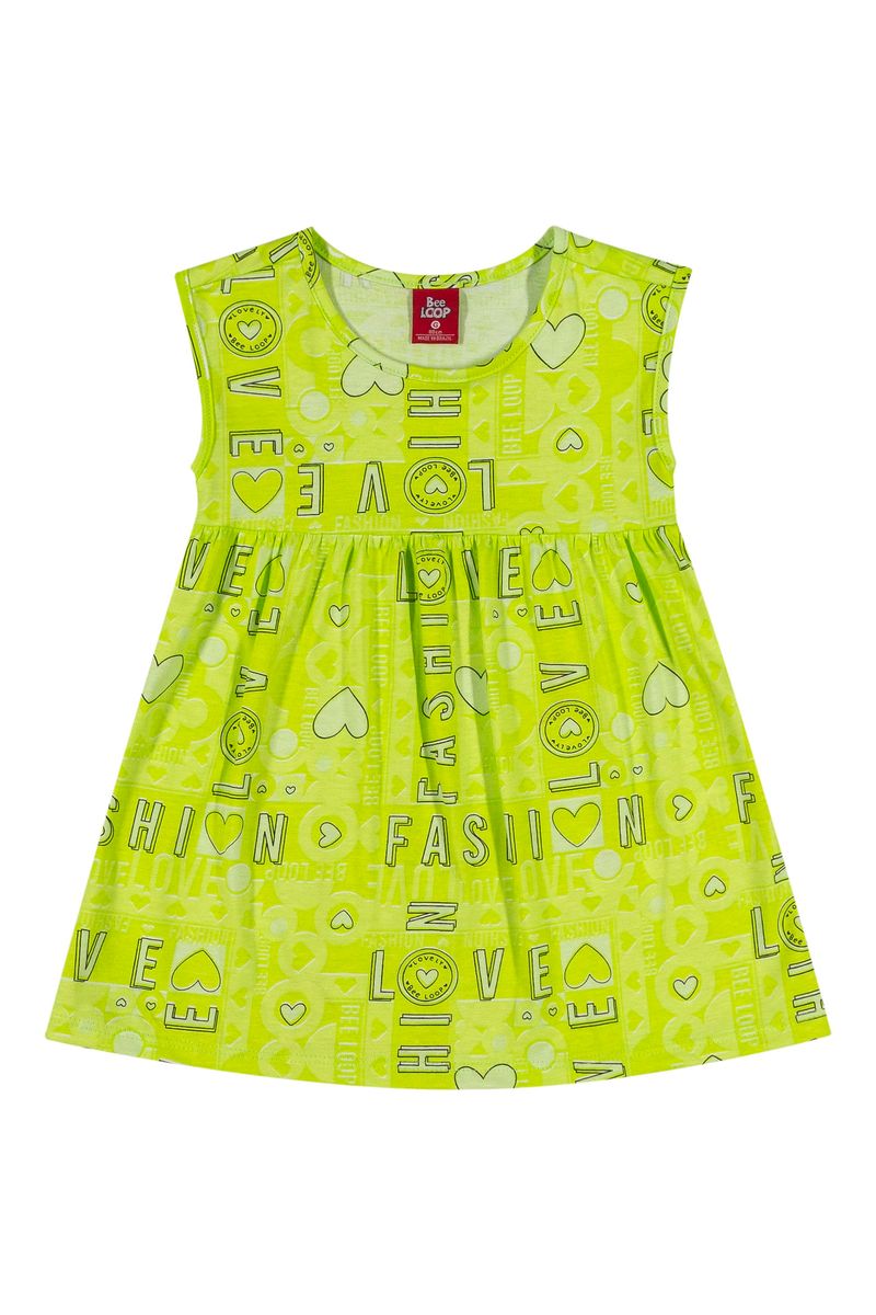 Vestido-Manga-Curta--Verde--Bee-Loop