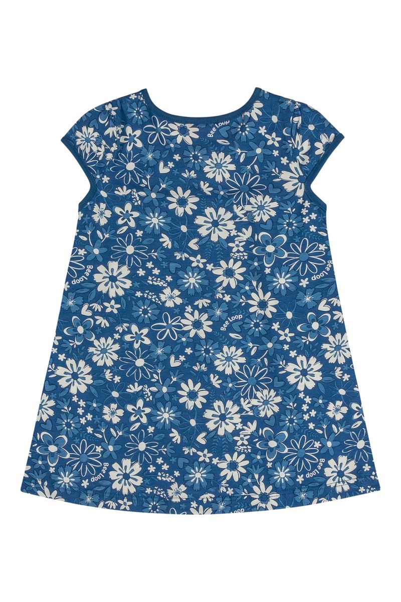Vestido-Manga-Curta-Bebe--Azul--Bee-Loop