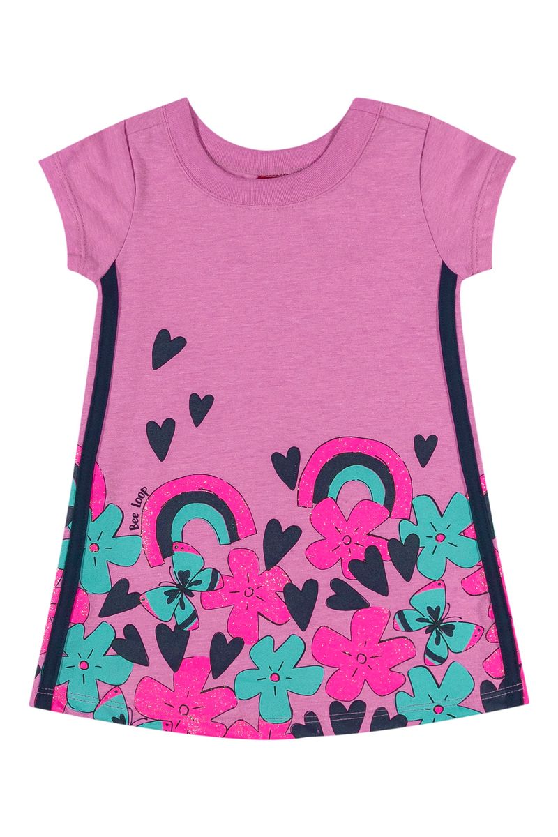 Vestido-Manga-Curta-Estampado-Bebe--Lilas--Bee-Loop