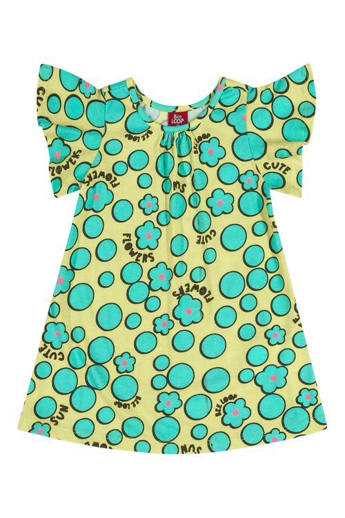 Vestido Bolinhas para Bebê (Verde) Bee Loop