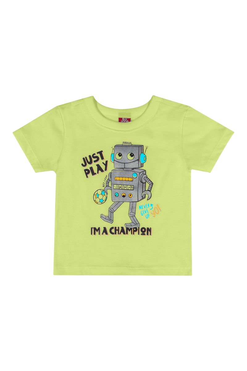 Conjunto-Camiseta-e-Bermuda-Bebe-Menino--Verde--Bee-Loop