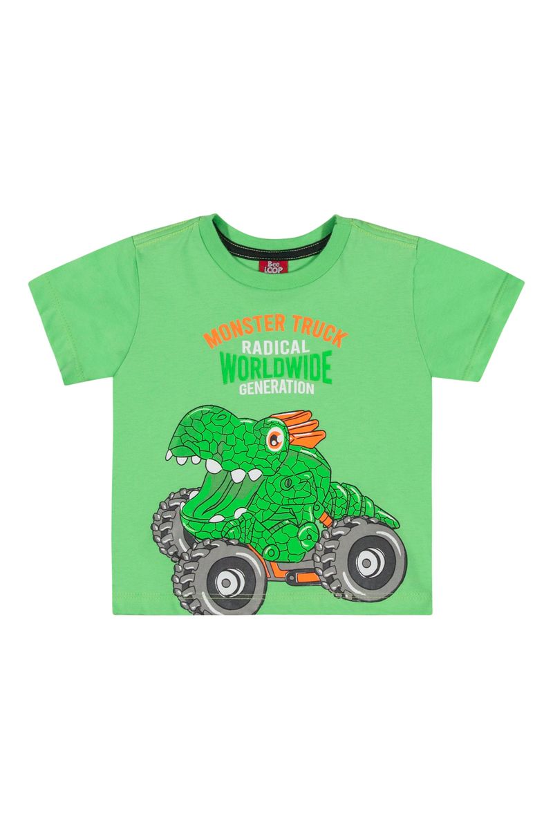 Conjunto-Camiseta-e-Bermuda-Menino-Bebe--Verde--Bee-Loop