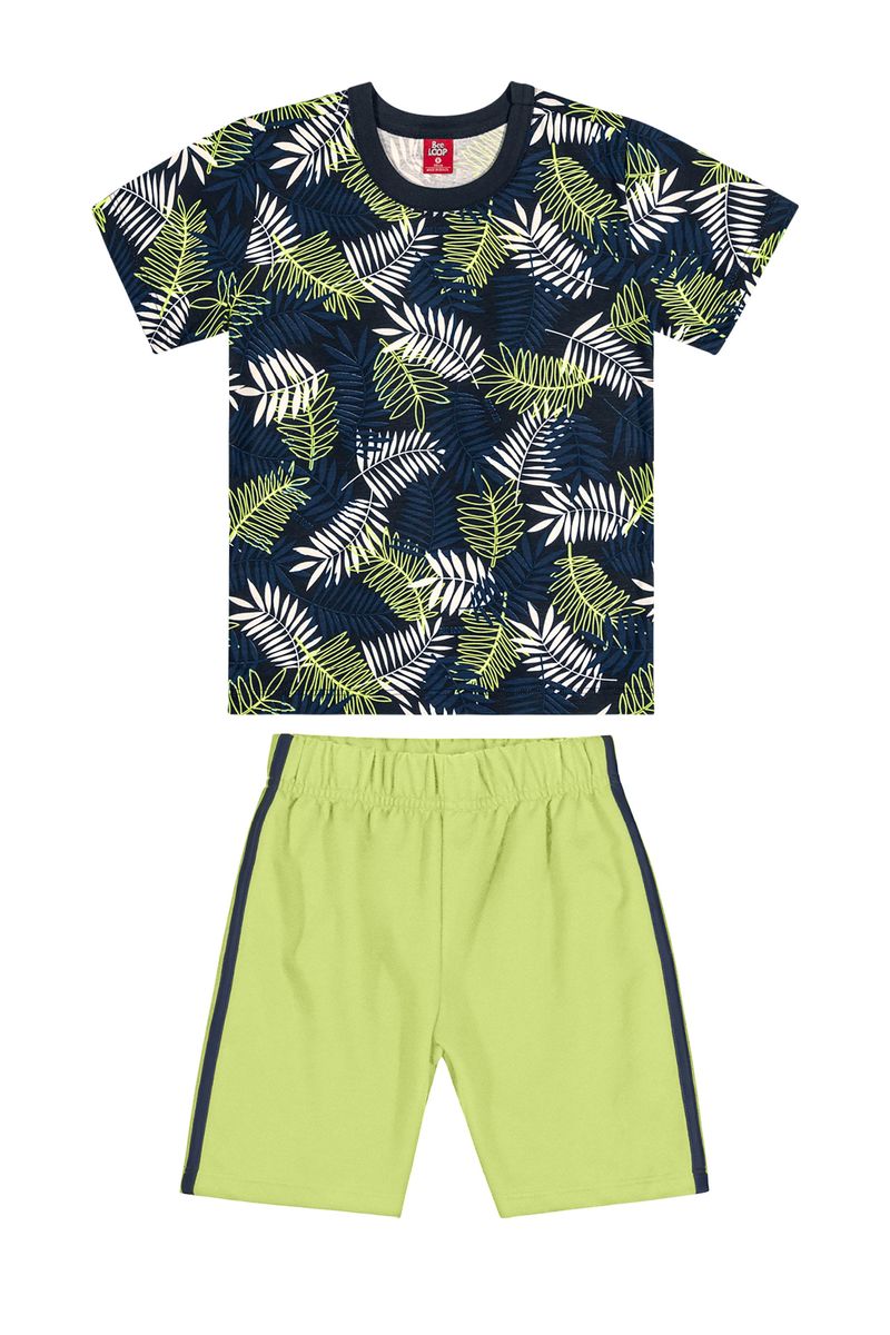 Conjunto-Bebe-Menino-com-Camiseta-e-Bermuda--Azul--Bee-Loop