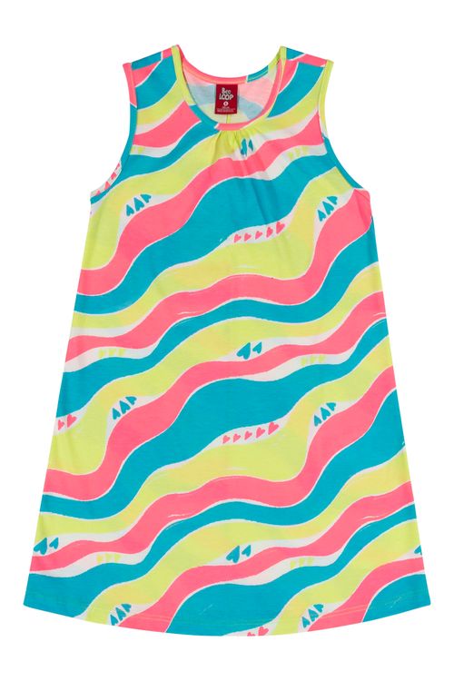 Vestido Estampado Infantil (Verde) Bee Loop