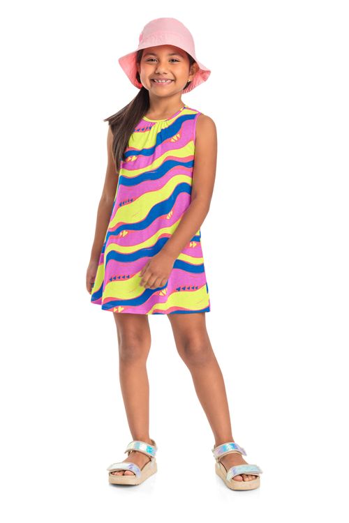 Vestido Estampado Infantil (Rosa) Bee Loop