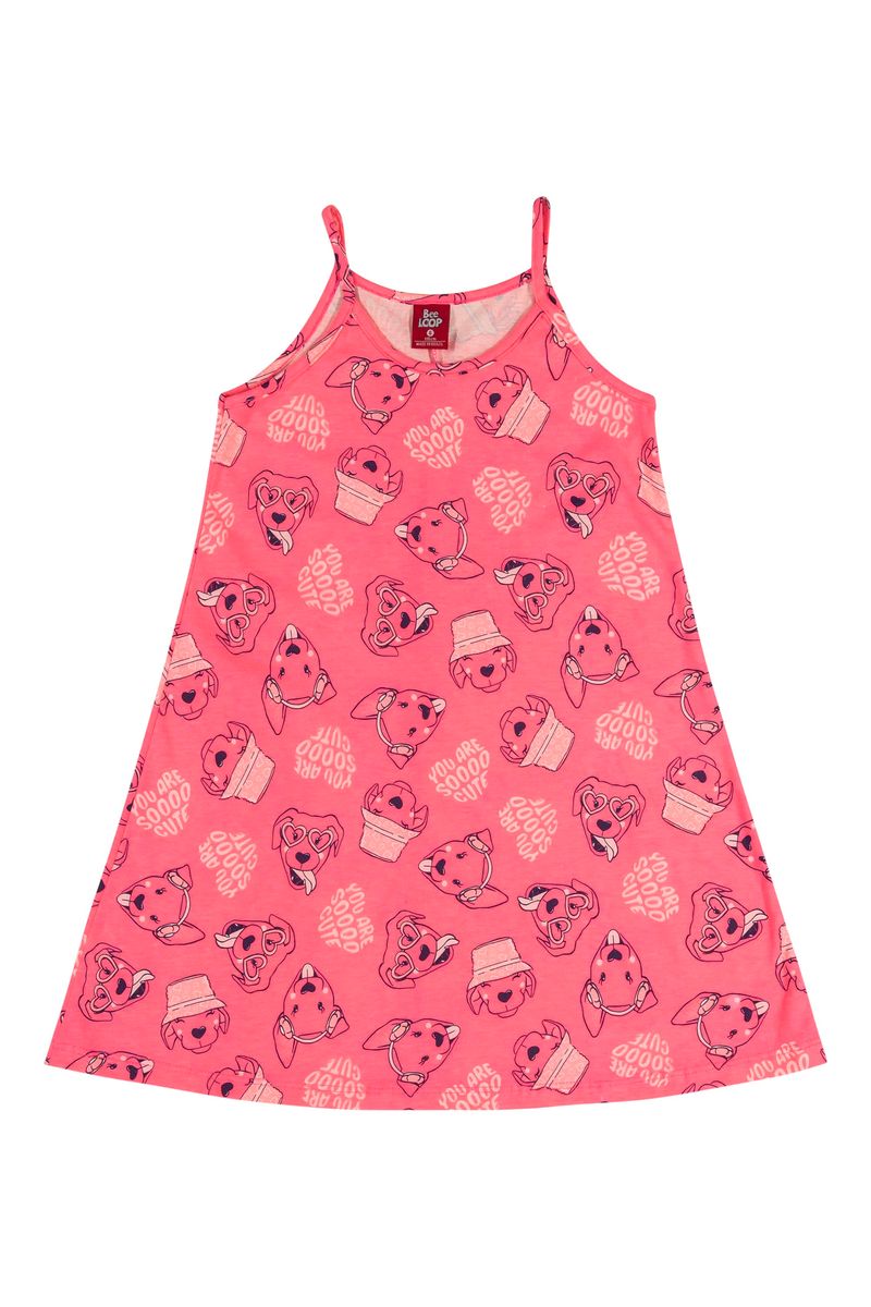 Vestido-de-Alcinha-Infantil-Estampado--Rosa--Bee-Loop