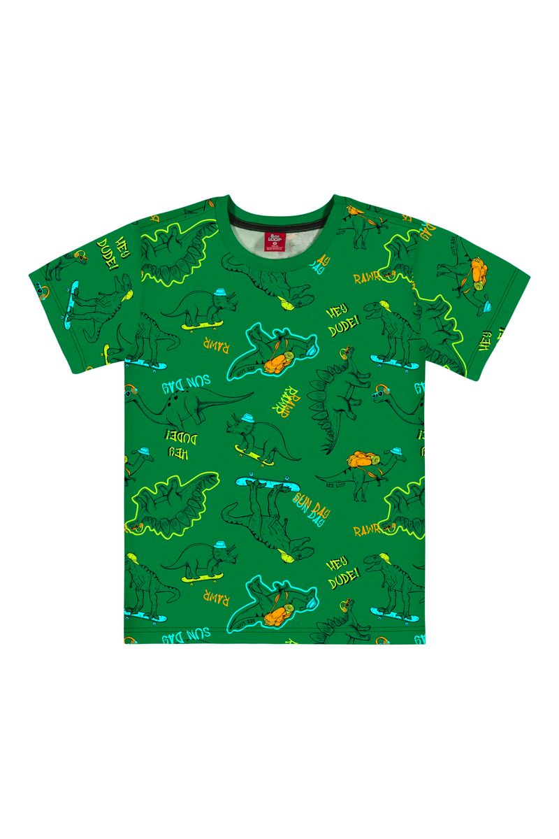 Conjunto-Camiseta-Dinos-e-Bermuda-Infantil--Verde--Bee-Loop