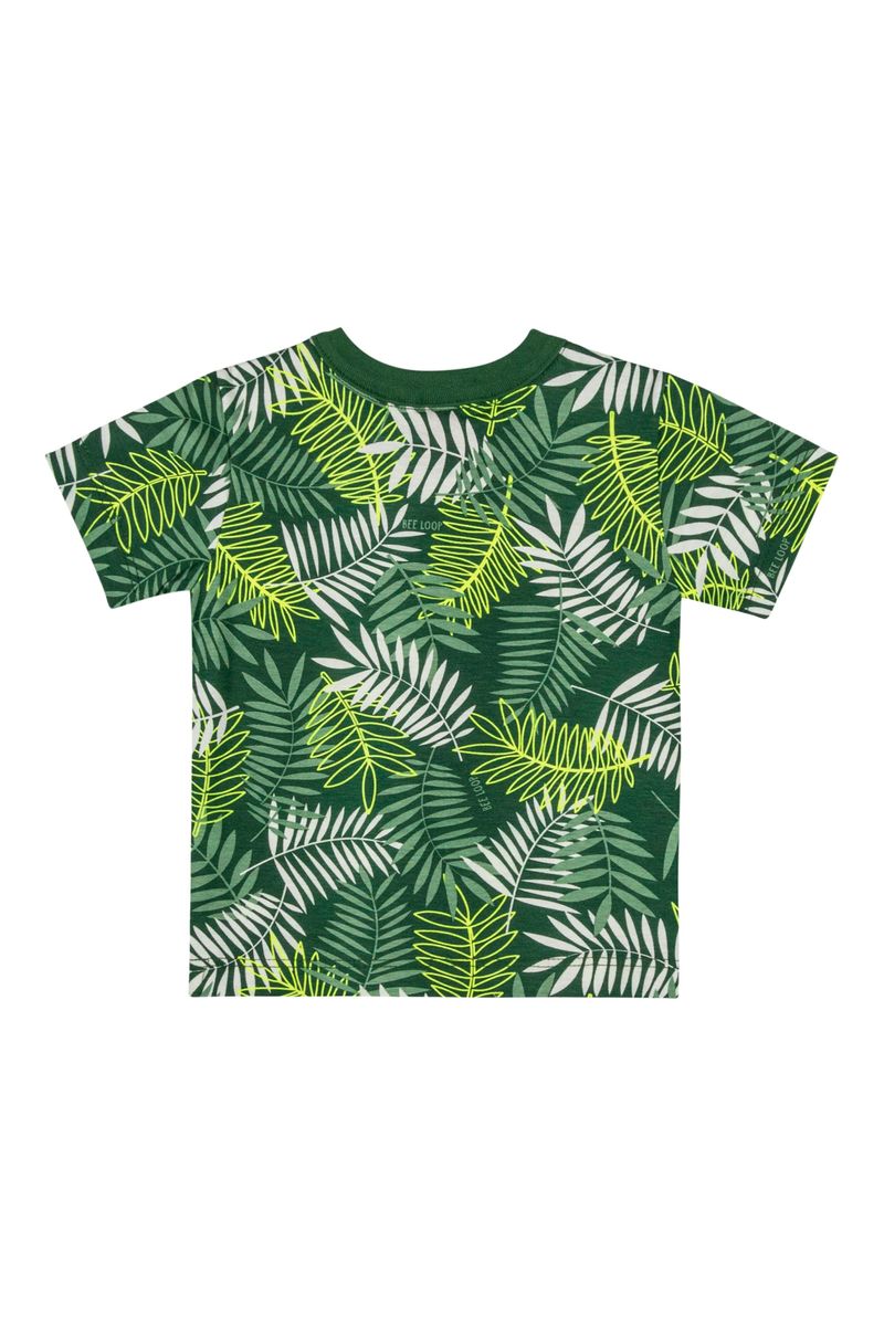 Conjunto-Infantil-Camiseta-Estampada-e-Bermuda--Verde--Bee-Loop