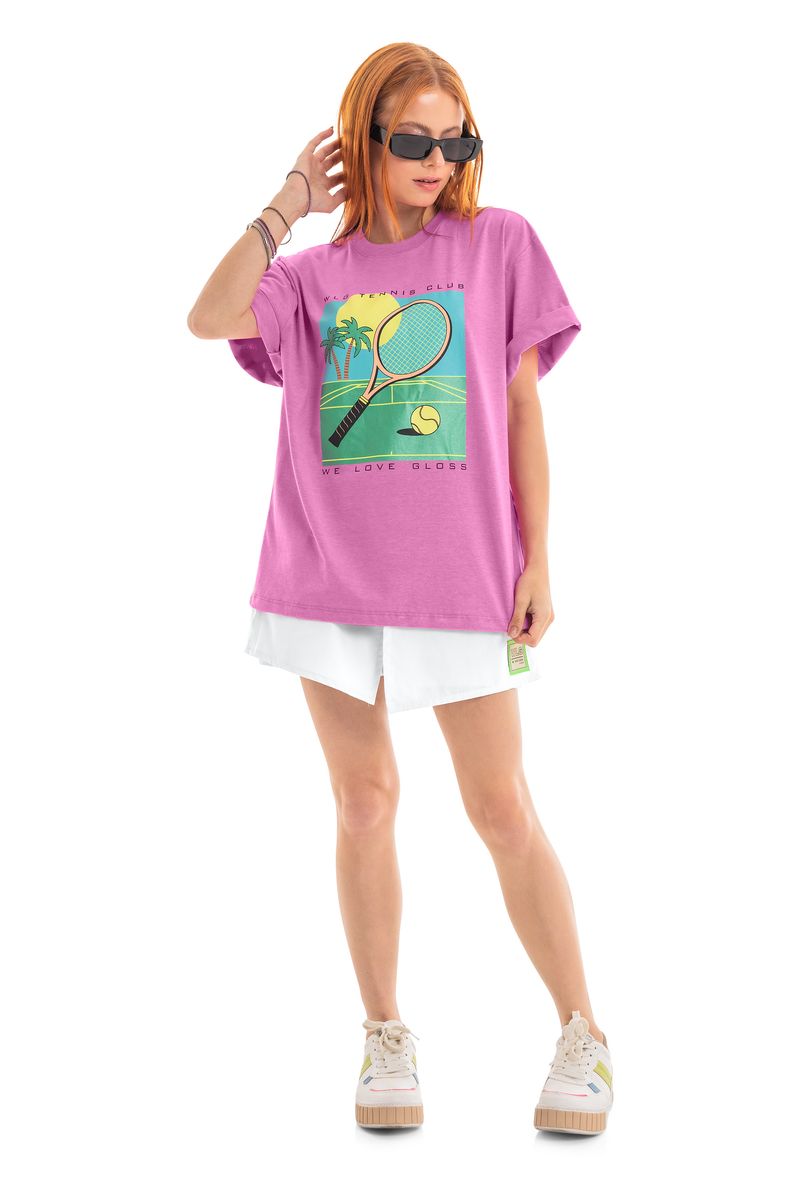 Camiseta-Manga-Curta-Infantil-Feminina--Rosa--Gloss