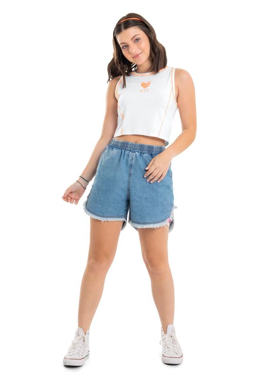 Regata Cropped Infantil (Branco) Gloss