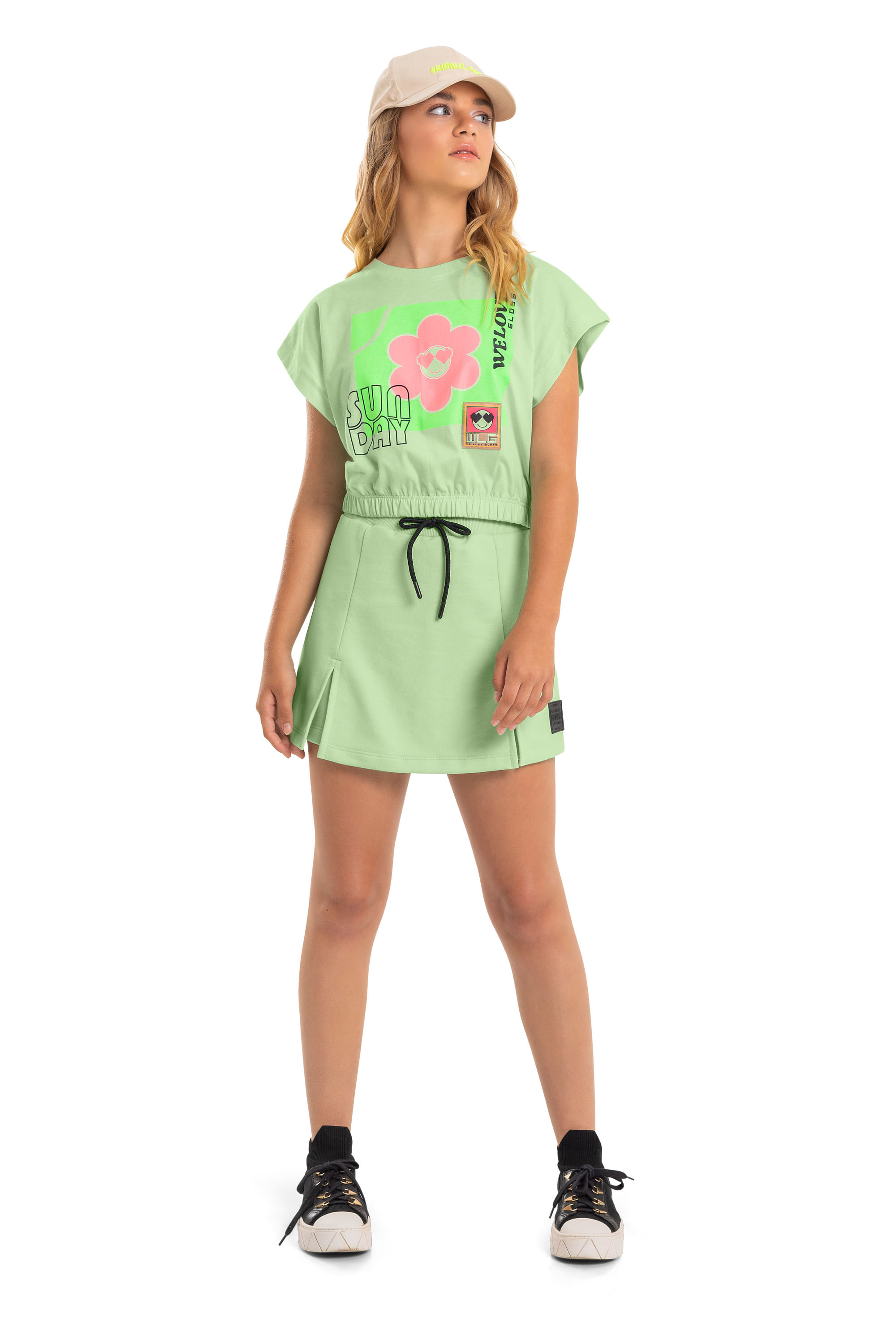 Blusa Cropped Estampada (Verde) Gloss