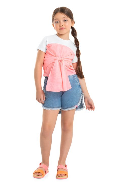 Blusa Manga Curta com Amarração (Branco) Gloss