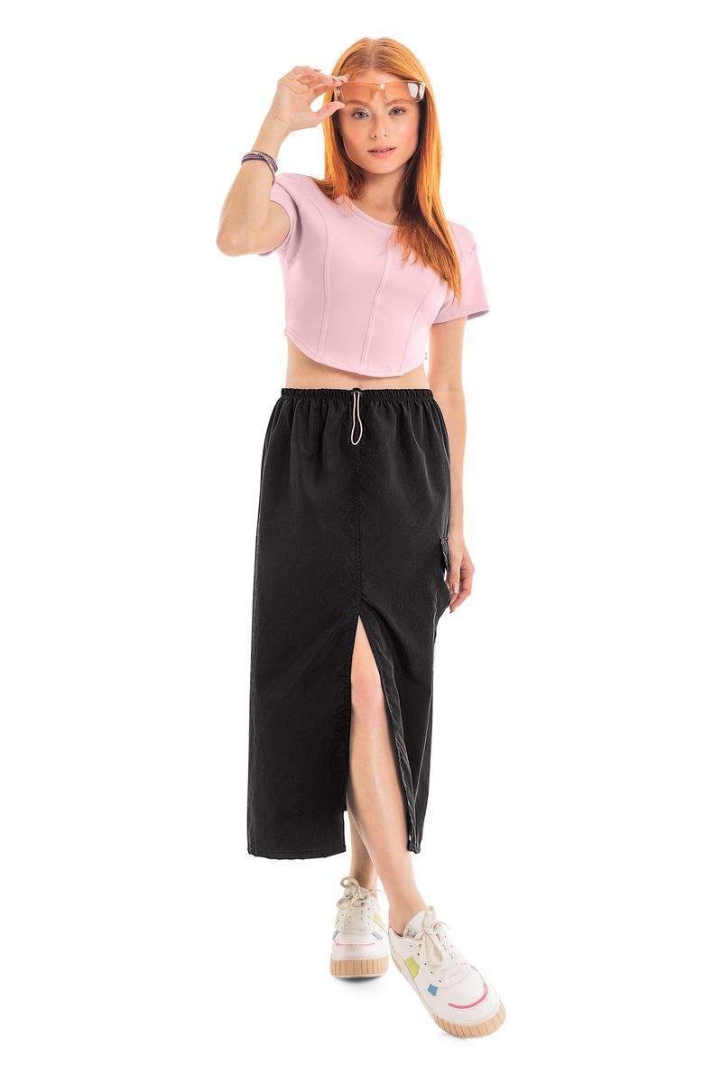 Saia-Cargo-Longa-Infantil--Preto--Gloss