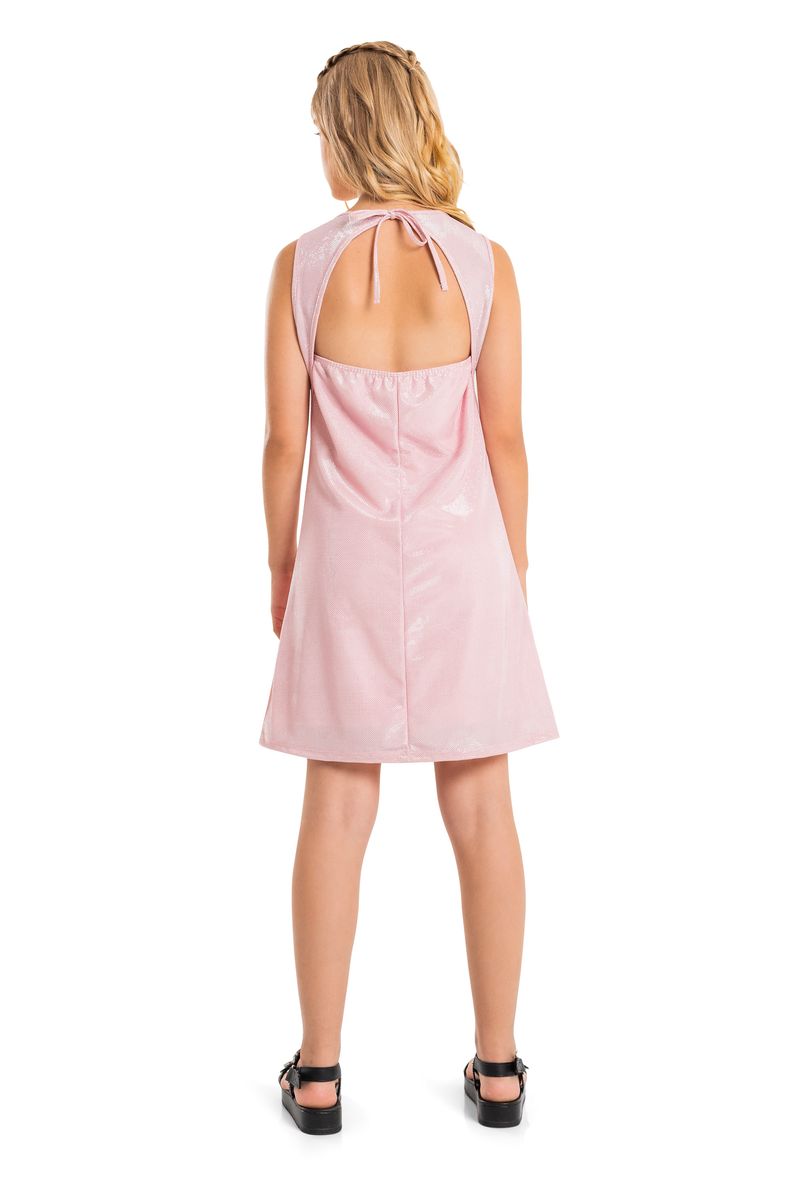 Vestido-Juvenil-Regata-em-Malha-Brilhante--Rosa--Gloss