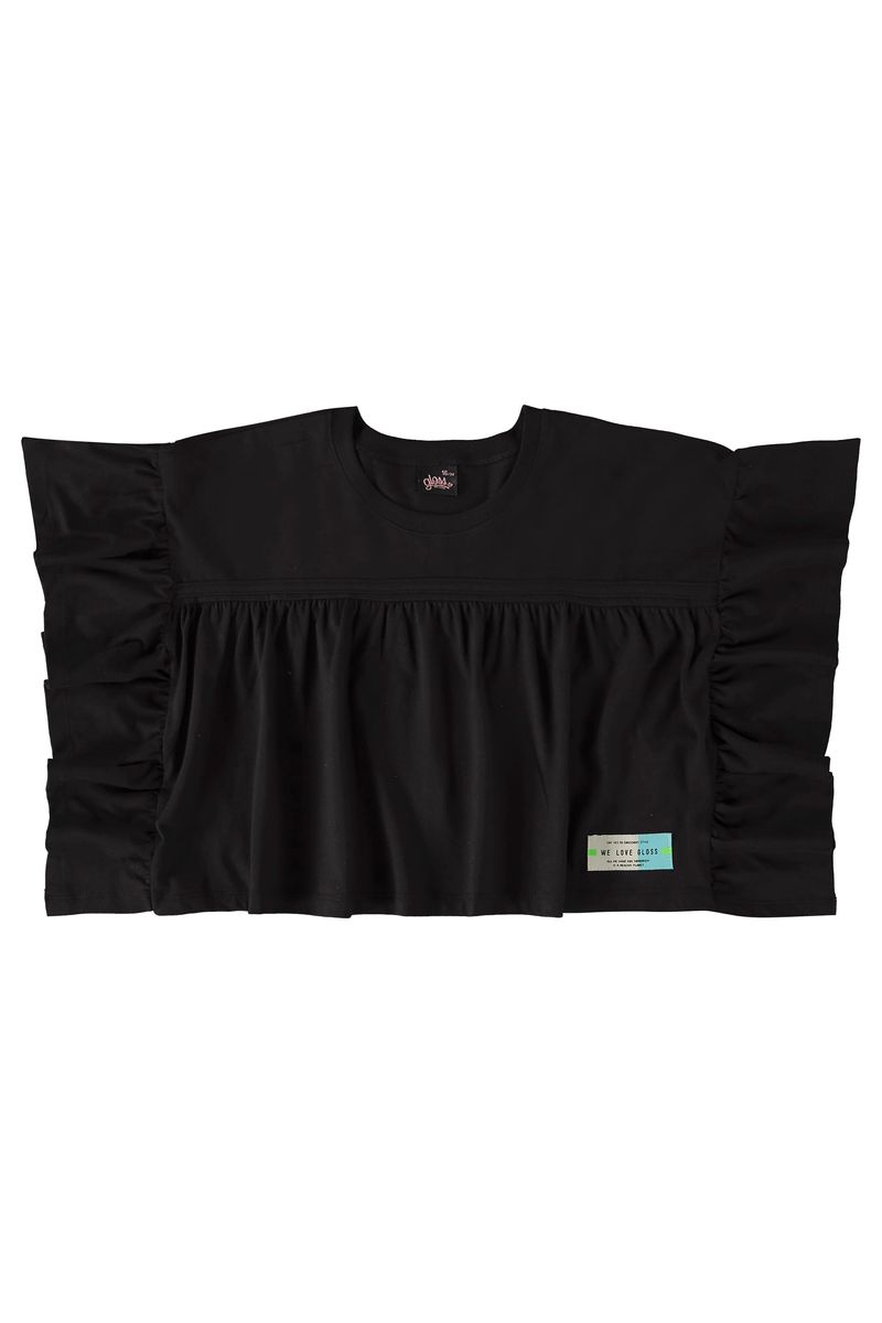 Blusa-Cropped-com-Babados--Preto--Gloss
