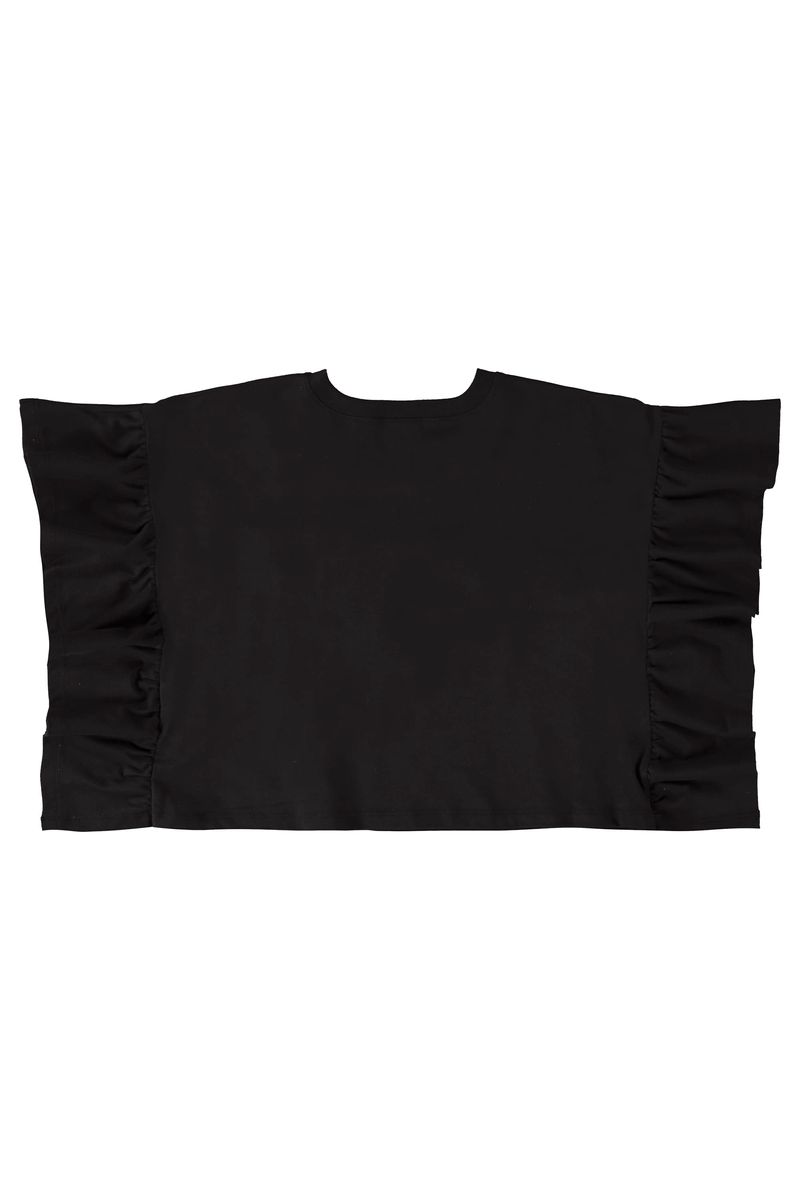Blusa-Cropped-com-Babados--Preto--Gloss