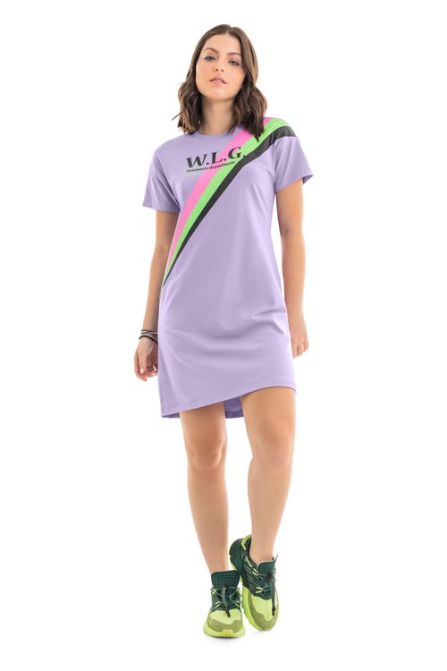 Vestido Juvenil em Cotton (Roxo) Gloss