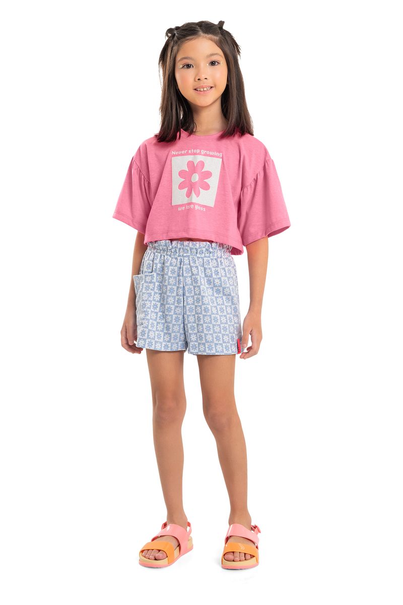 Conjunto-Infantil-Cropped-e-Short--Rosa--Gloss