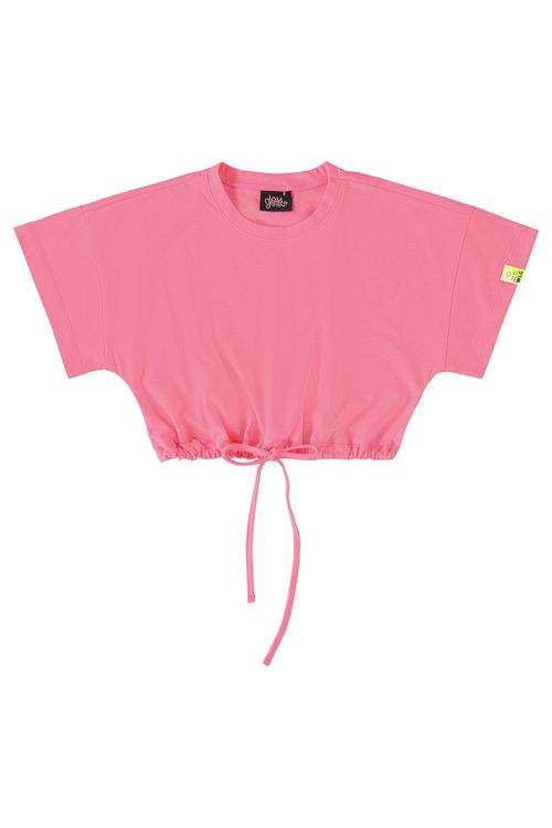 Blusa Cropped Básica Infantil (Rosa) Gloss