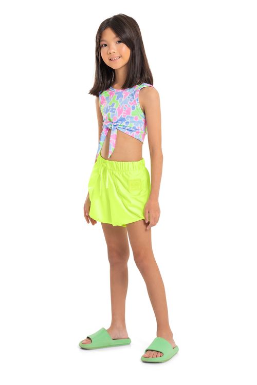 Short Saída de Praia Infantil (Verde Neon) Gloss