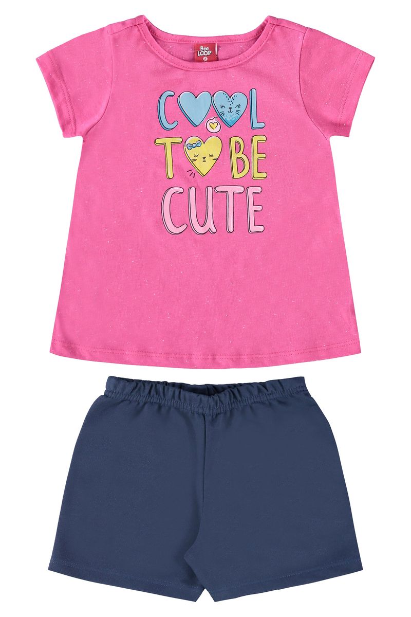 Conjunto-Cool-To-Be-Cute-para-Bebe-Menina--Rosa--Bee-Loop